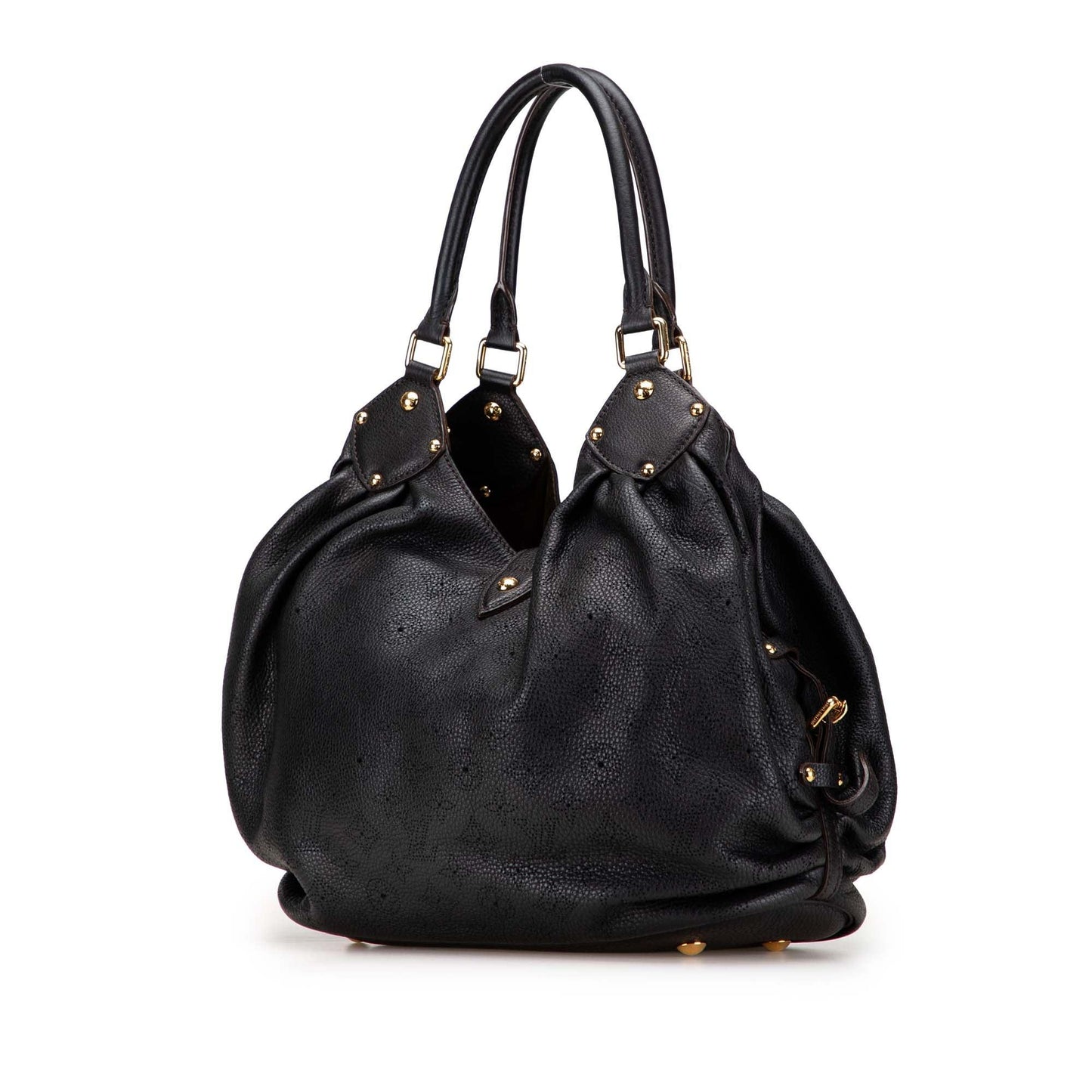 Black Louis Vuitton Monogram Mahina L Hobo Bag