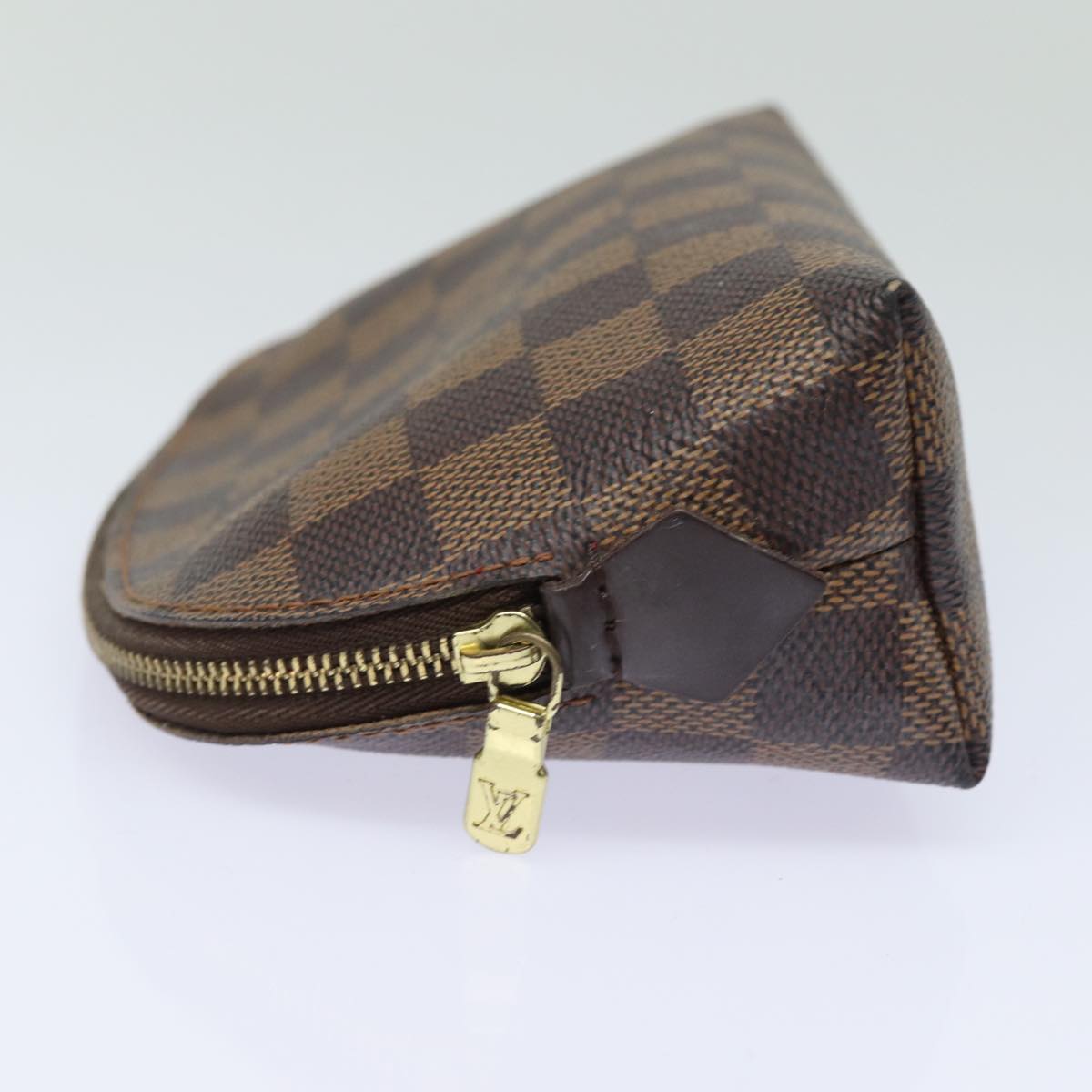 LOUIS VUITTON Damier Ebene Pochette Cosmetic PM Pouch N47516 LV Auth 84089