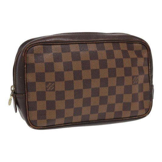 LOUIS VUITTON Damier Ebene Trousse Toilette Clutch Bag N47623 LV Auth 84147