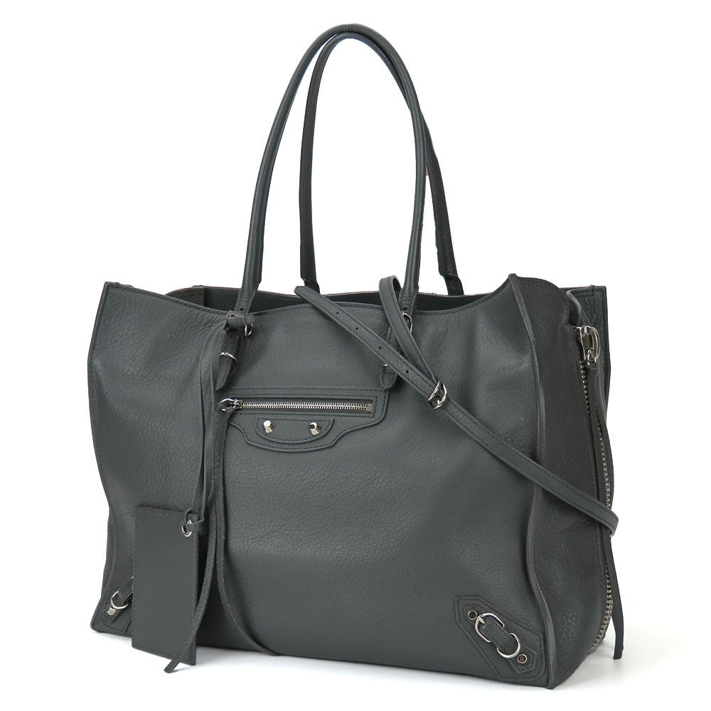 BALENCIAGA Tote Bag 432596 Calfskin gray paper