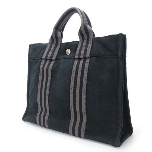 HERMES Handbag canvas black Fool ToePM unisex(Unisex) Used