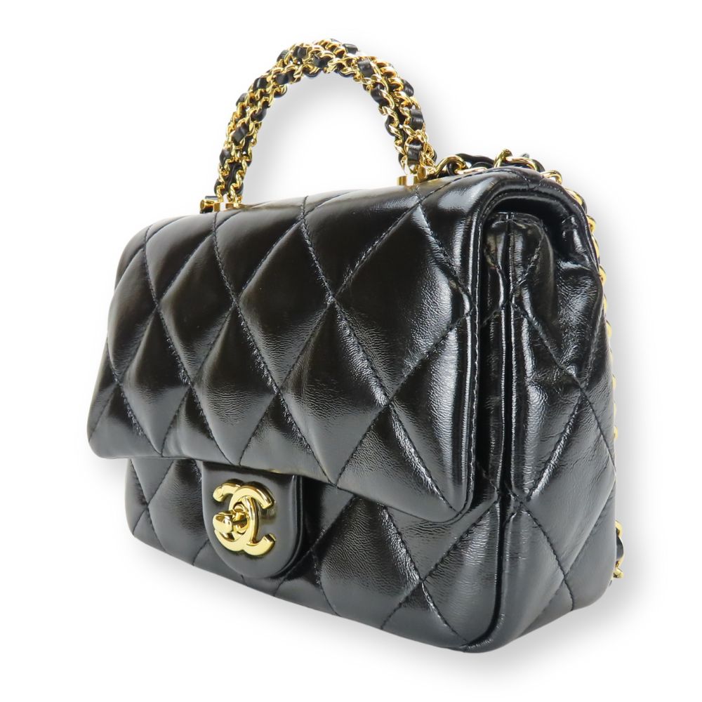 CHANEL Shoulder Bag lambskin black Matrasse