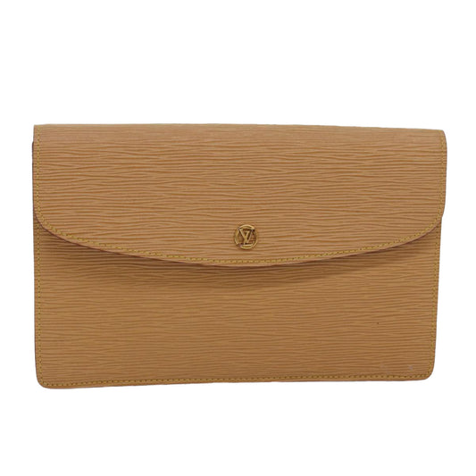 LOUIS VUITTON Epi Montaigne 27 Clutch Bag Winnipeg Beige M52656 LV Auth 84378