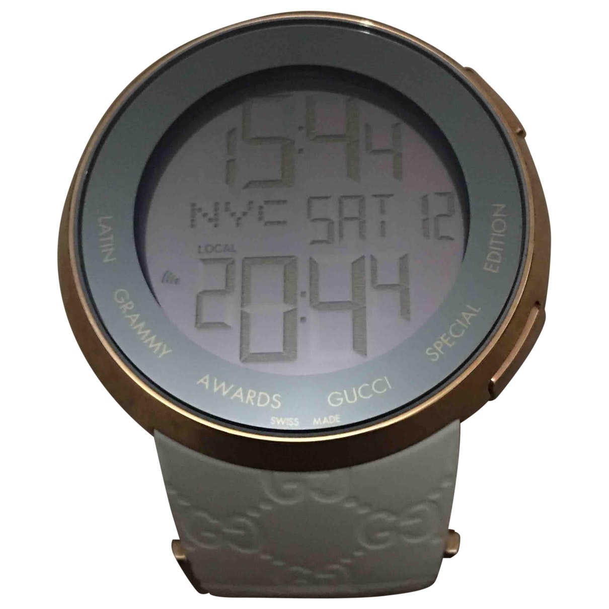 Gucci i-gucci digital white gold plated watch