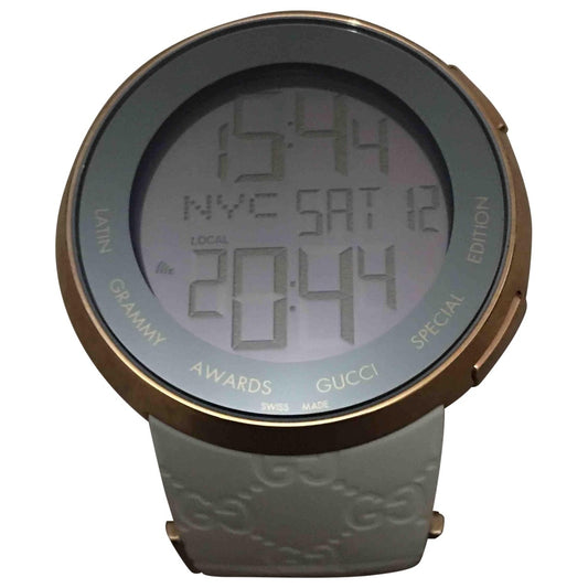 Gucci i-gucci digital white gold plated watch