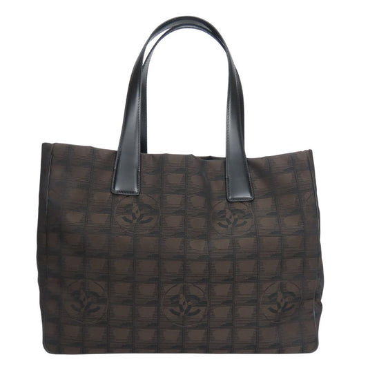 CHANEL Tote Bag Jacquard nylon Marron New travel line MM Women