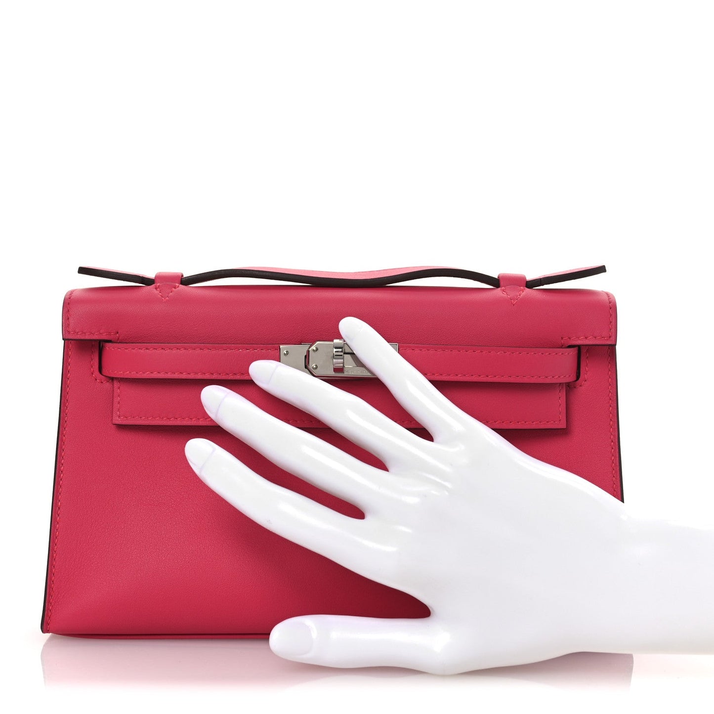 Hermes Swift Kelly Pochette Clutch Rose Extreme