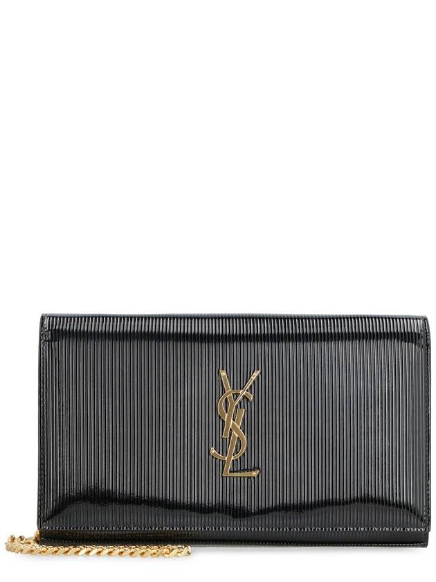 Luxury Saint Laurent Trending 2025 Cassandre Chain Long Wallet Black