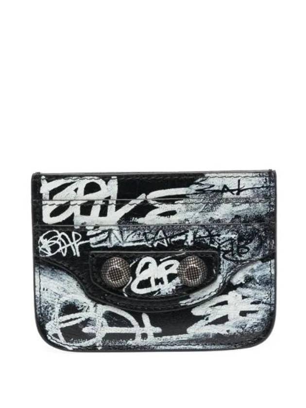 Luxury Balenciaga Trending 2026 Le Cagole Graffiti Card Wallet Black