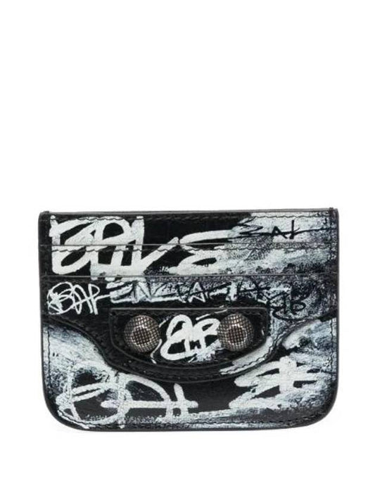 Luxury Balenciaga Trending 2026 Le Cagole Graffiti Card Wallet Black
