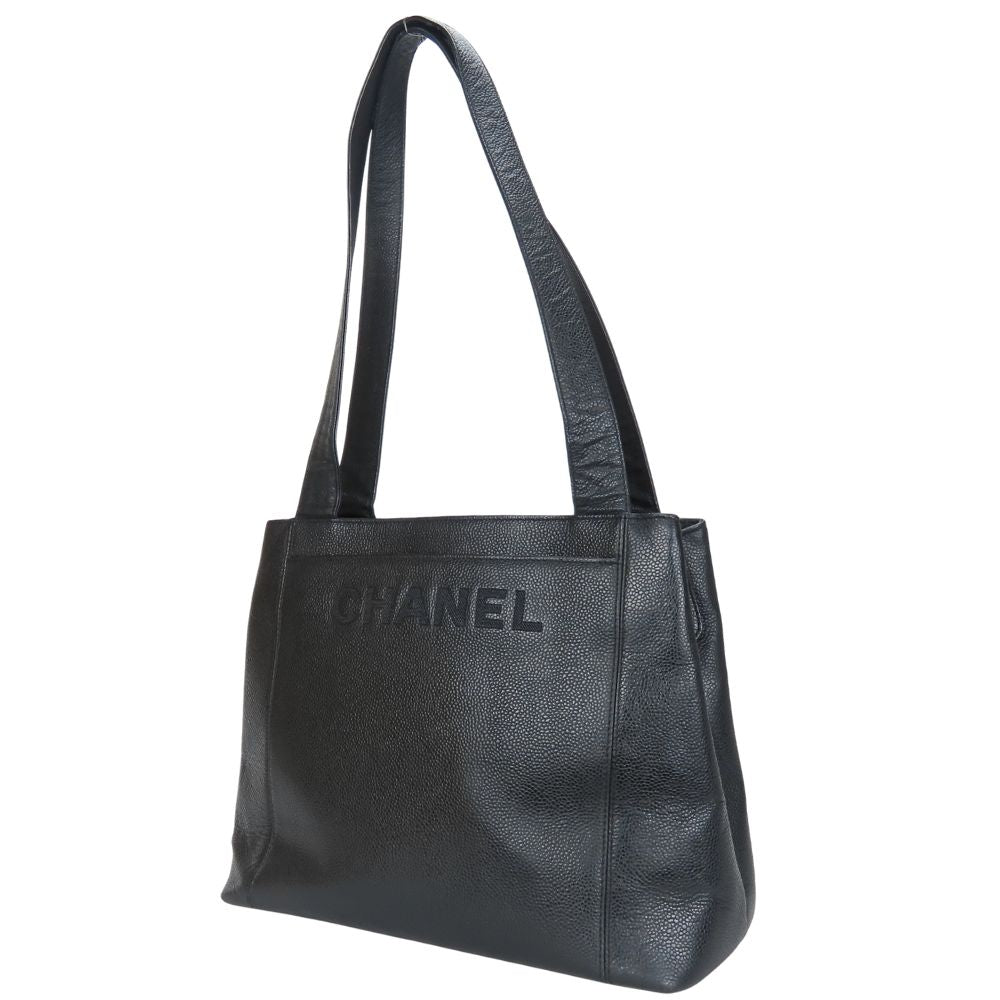 CHANEL Tote Bag Caviar skin black