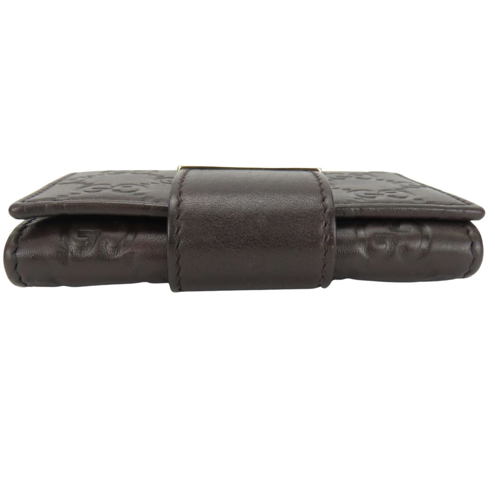 GUCCI Card Case 212097 Sima leather Dark brown Women