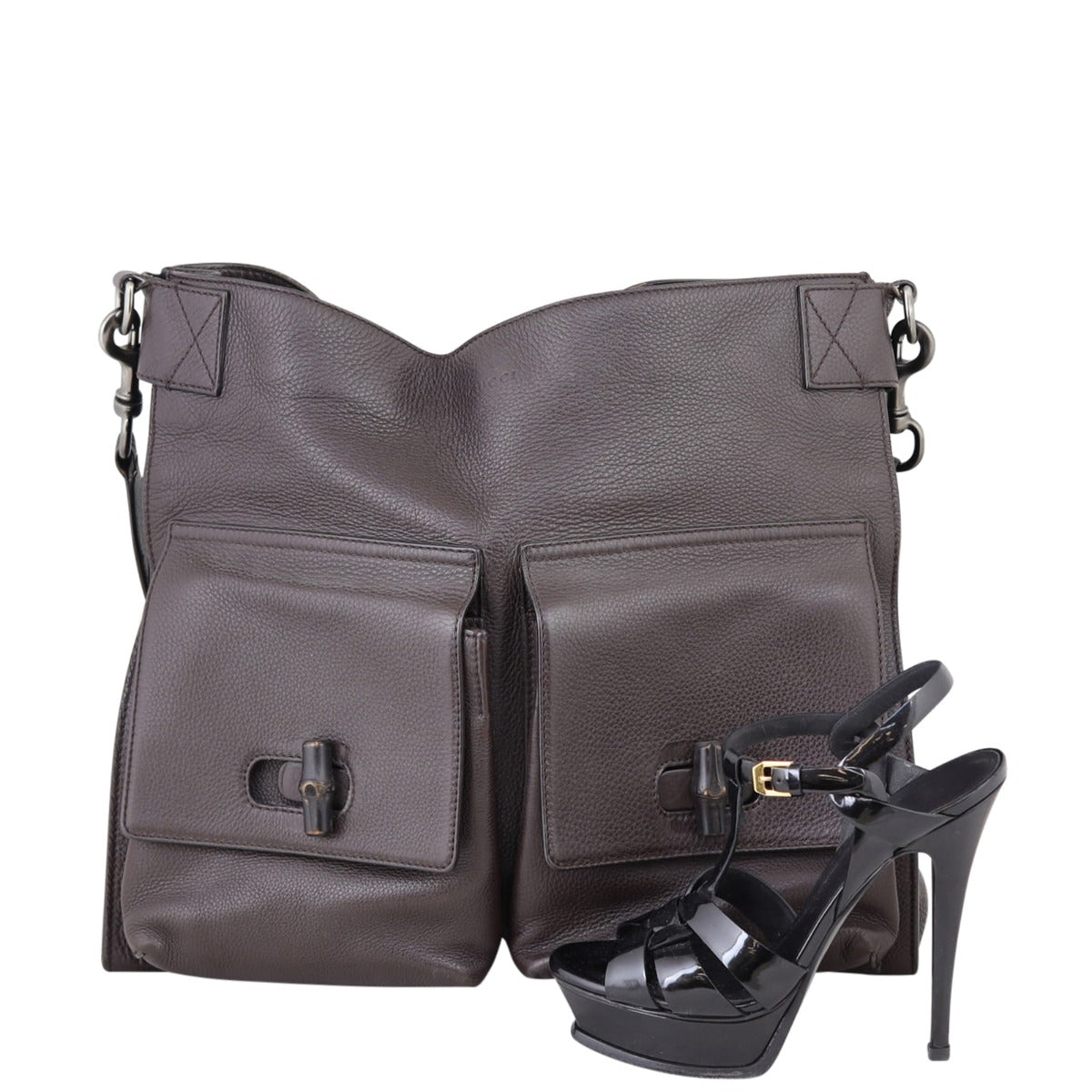 Gucci Bamboo Leather Messenger Bag