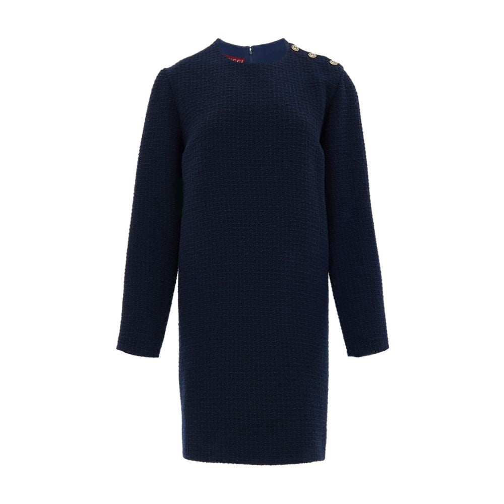 Gucci Navy Blue Wool Short Women's Dress