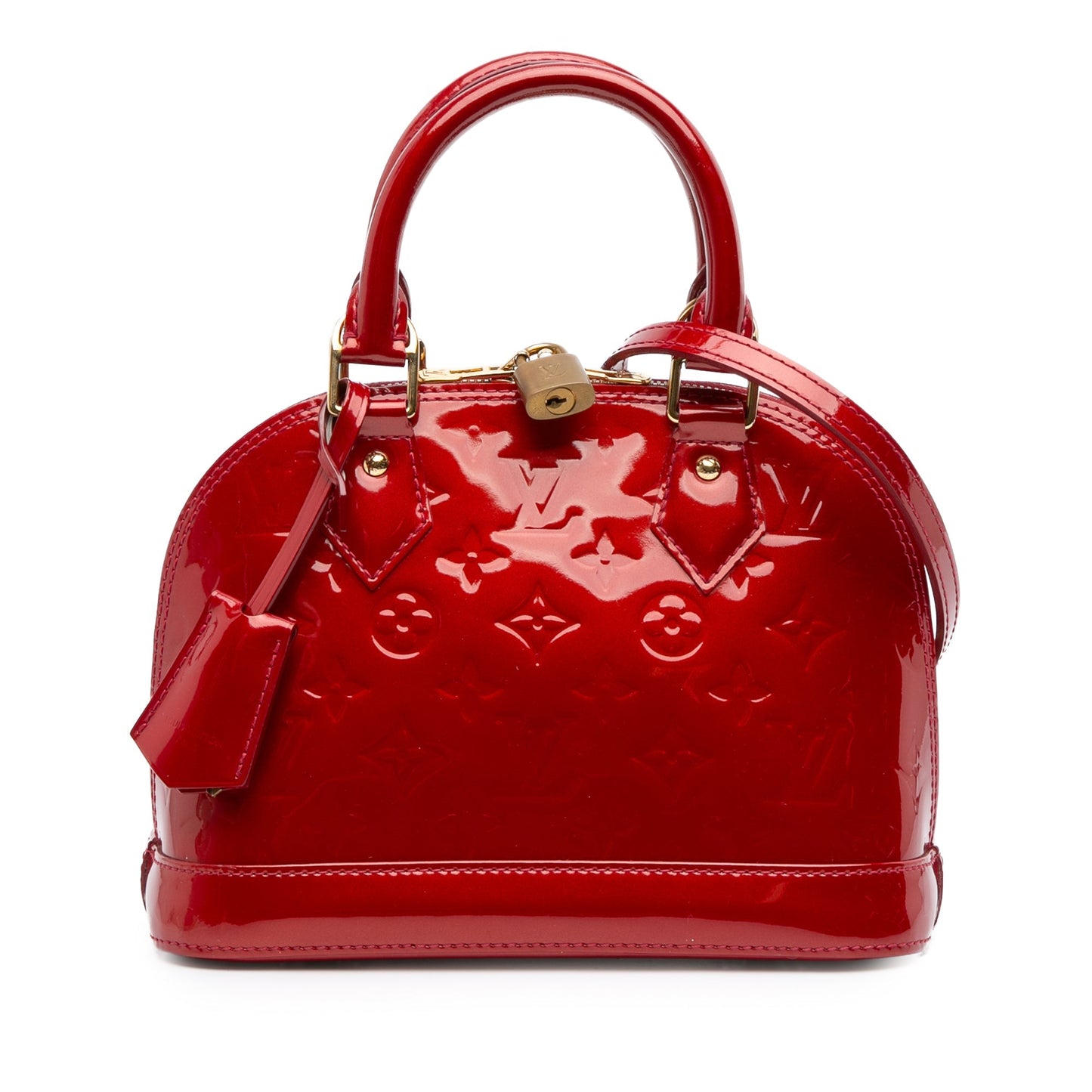 Red Louis Vuitton Monogram Vernis Alma BB Satchel