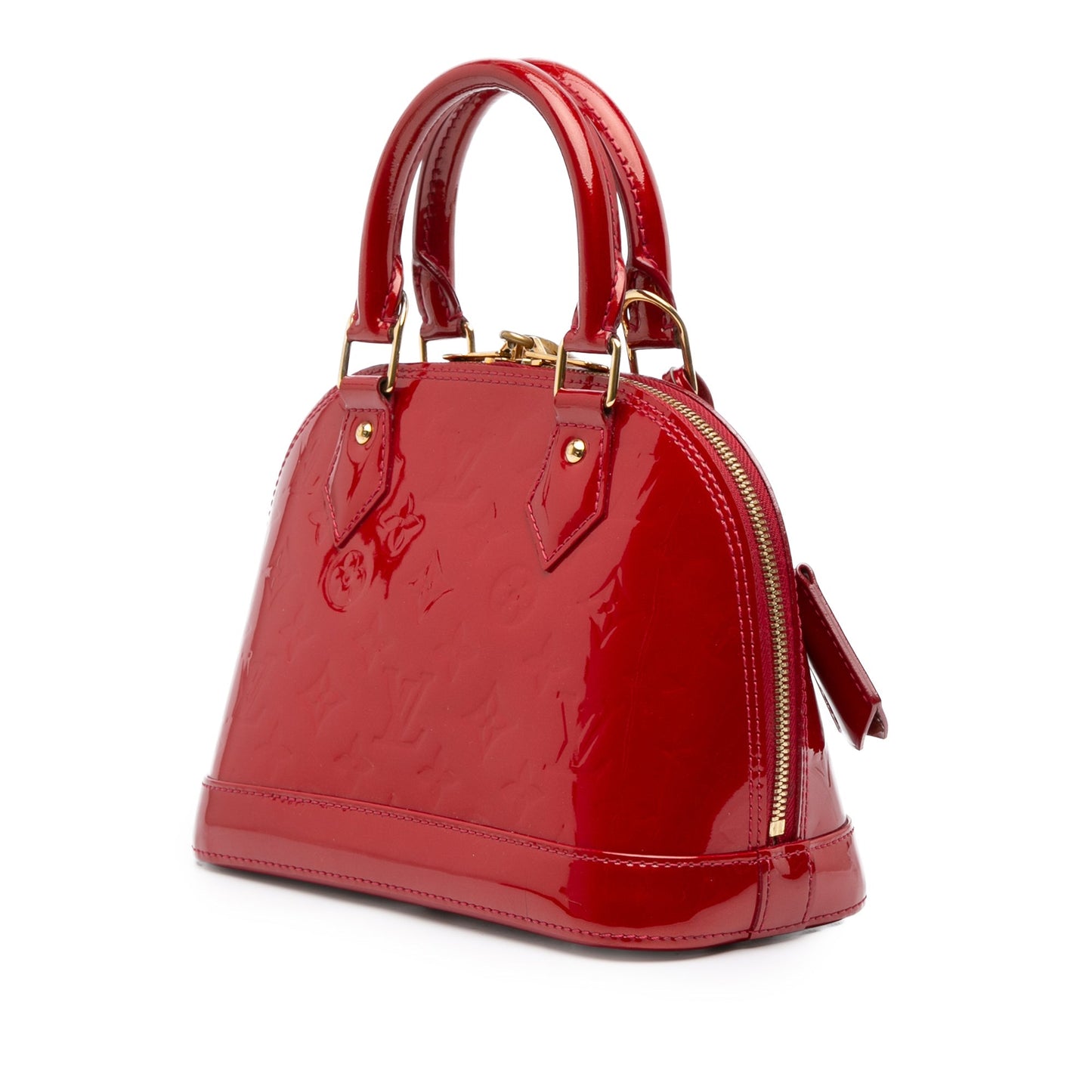 Red Louis Vuitton Monogram Vernis Alma BB Satchel