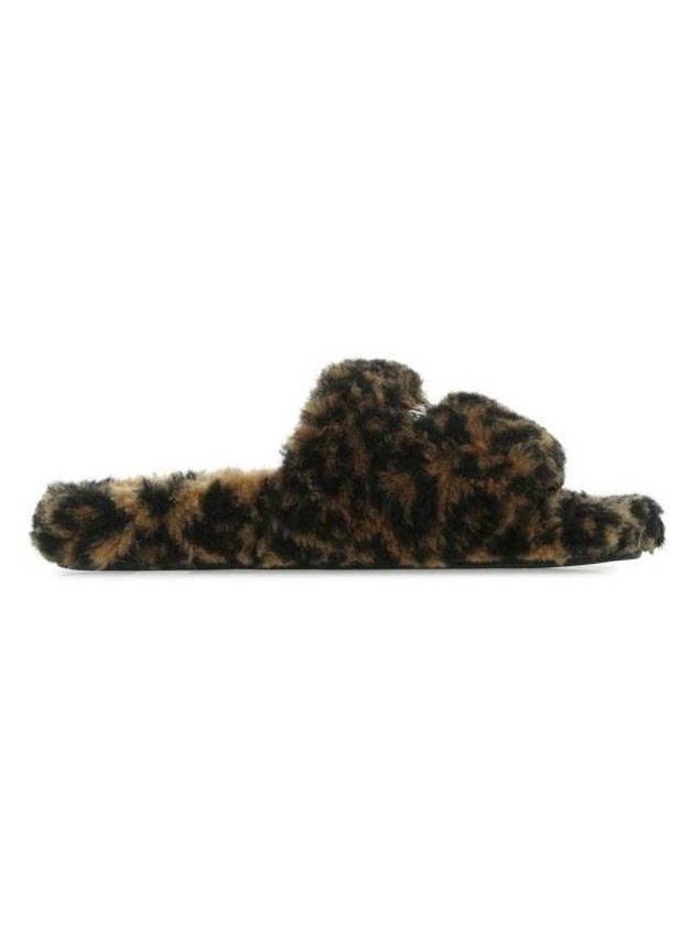 Luxury Balenciaga Trending 2026 Leopard Pattern Fake Fur Slide Slippers