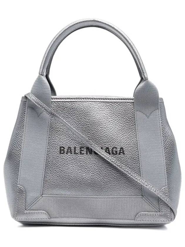 Luxury Balenciaga Trending 2026 Navy Cabas XS Leather Tote Bag Grey