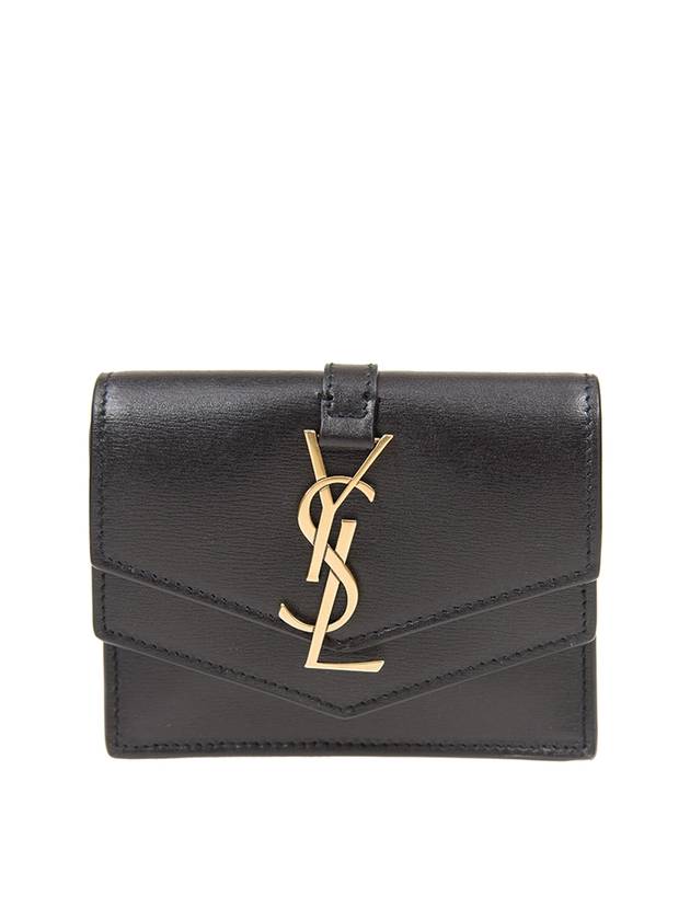 Luxury Saint Laurent Trending 2025 Monogram Sulpice Half Wallet Black