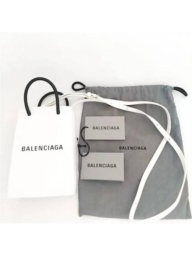Luxury Balenciaga Trending 2026 Logo Leather Phone Holder Mini Bag White