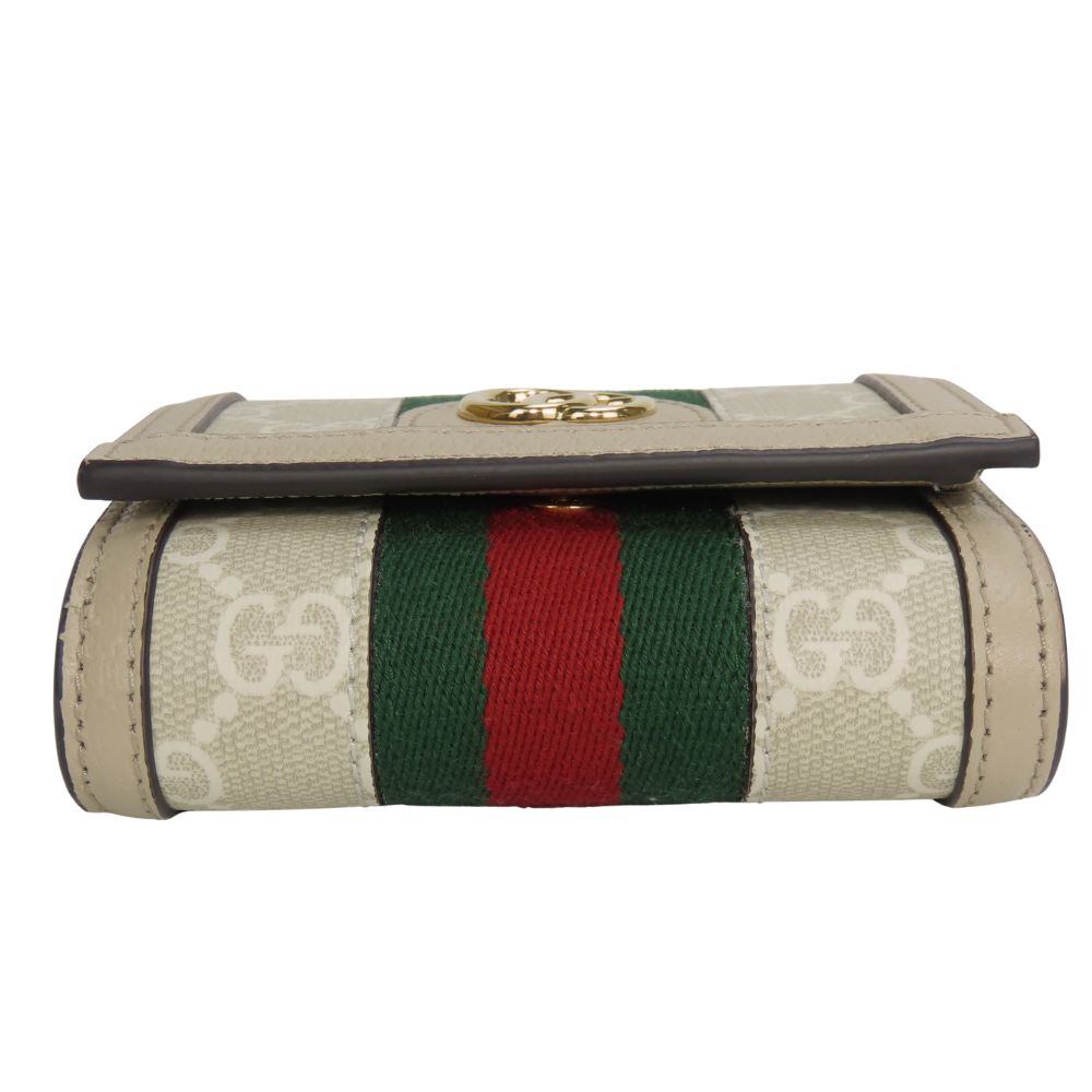 GUCCI Bifold Wallet 598662 GG Supreme canvas, leather Greige type Offidia GG Women