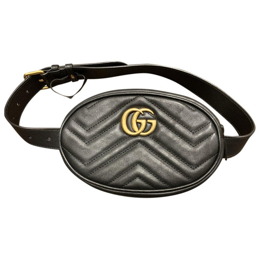 Gucci marmont black leather clutch bag