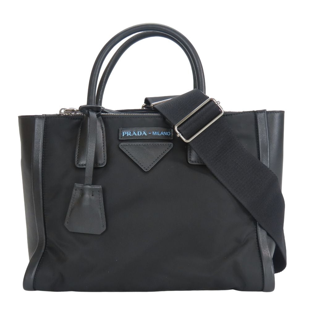 Prada Nylon Leather 2way Tote Bag