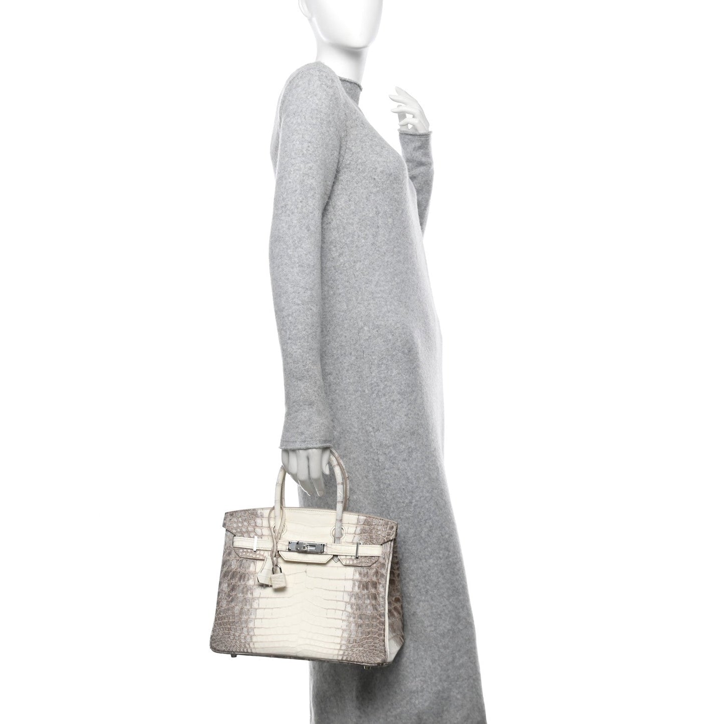 Hermes Matte Niloticus Crocodile Himalaya Birkin 30 Blanc
