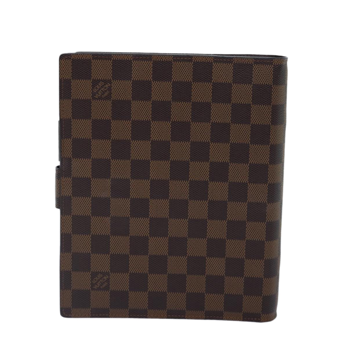LOUIS VUITTON Damier Ebene Agenda GM Day Planner Cover R20107 LV Auth 85660
