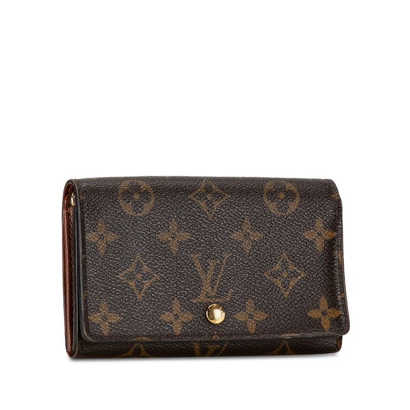 Louis Vuitton Monogram Portemone Vie Tresor Double Fold Wallet M61730 Brown PVC Leather Louis Vuitton