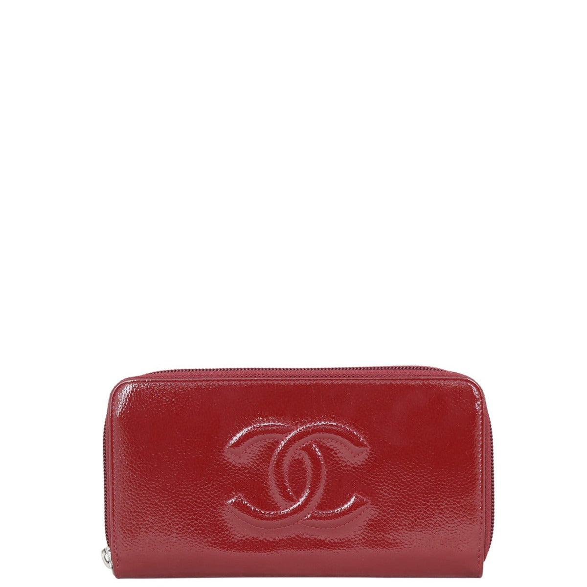 Chanel Timeless Patent Caviar Zip Around Wallet