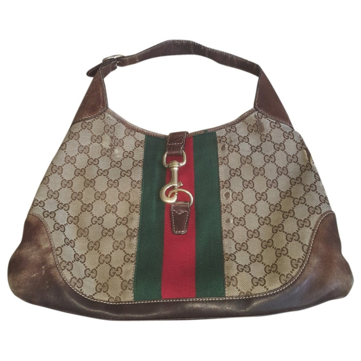 Gucci jackie    brown cloth handbag
