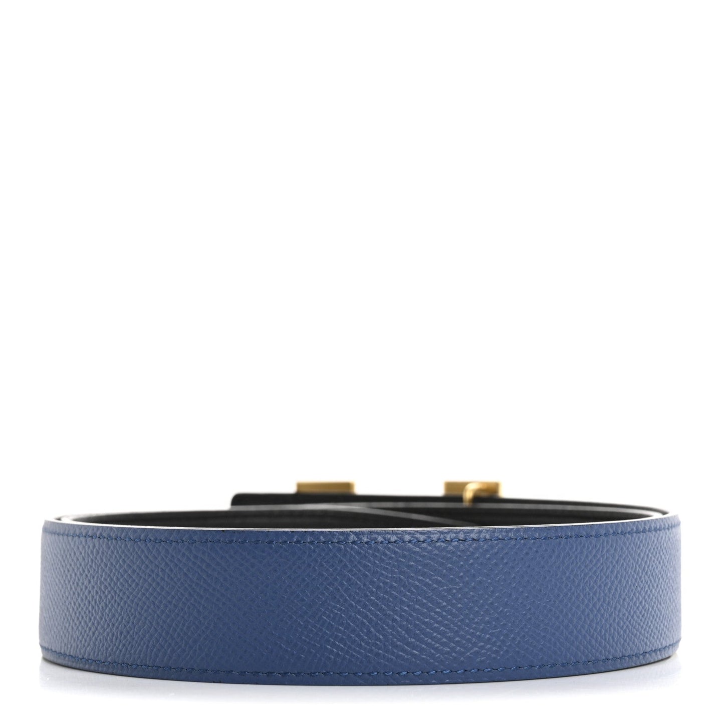 Hermes Epsom Swift 32mm Martelee H Belt 85 34 Bleu Agate Black