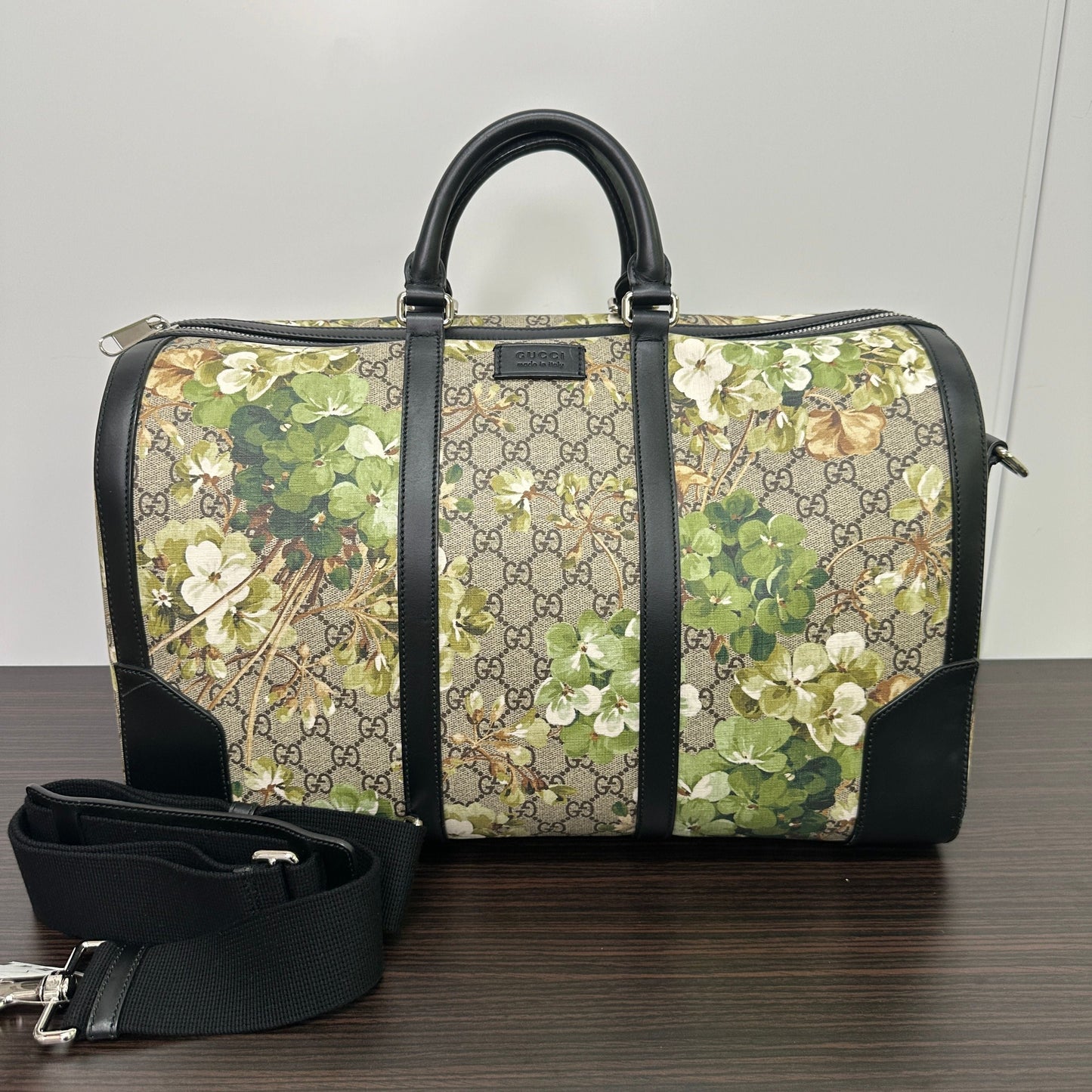 Gucci GG Supreme Monogram Blooms Medium Duffle Beige LB125180
