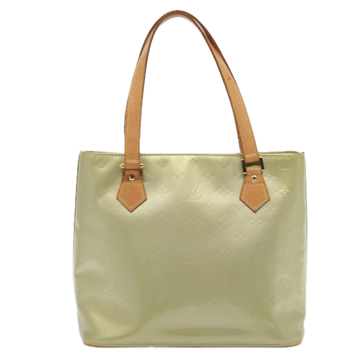 LOUIS VUITTON Monogram Vernis Houston Hand Bag Gris M91053 LV Auth 86033