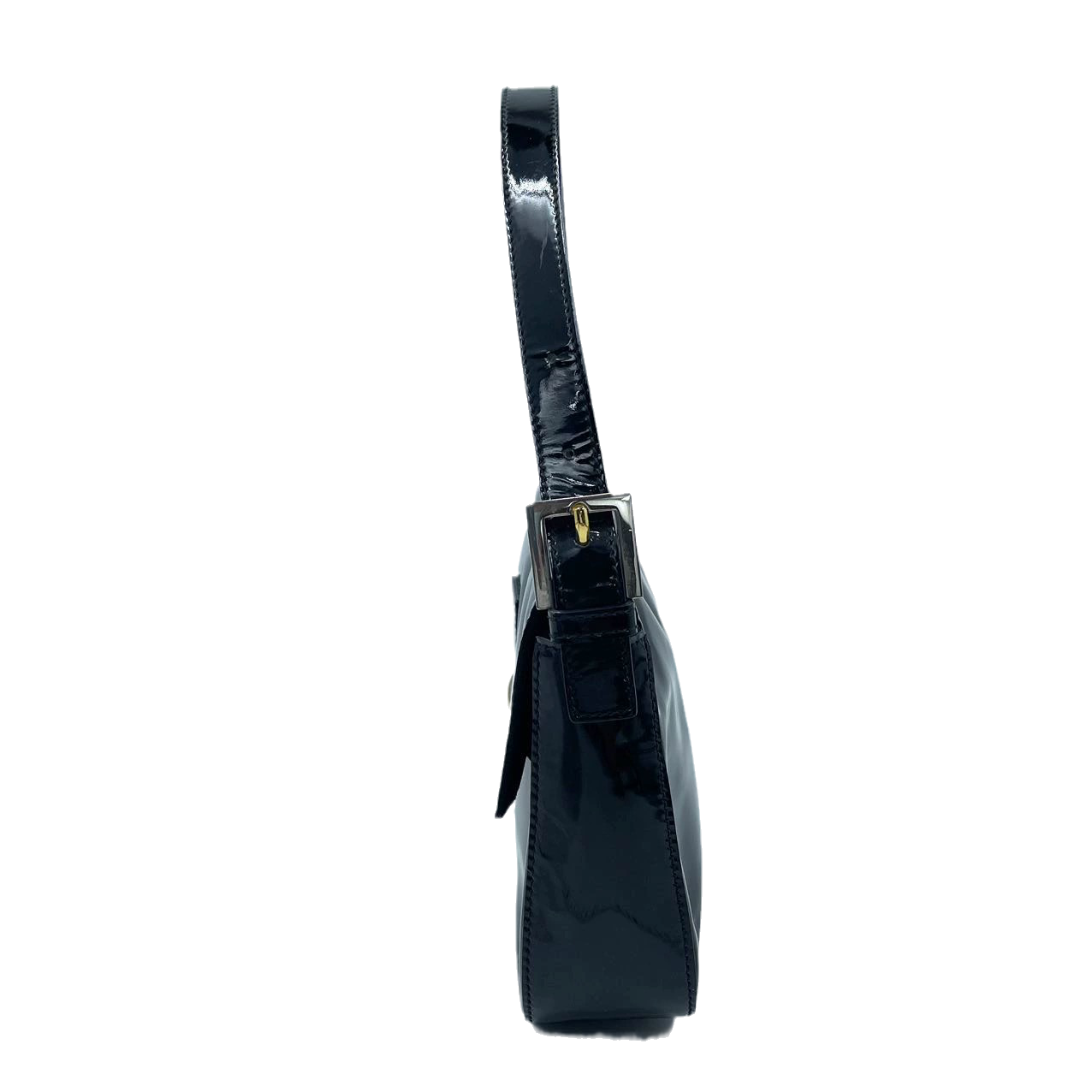 Fendi Baguette Black Patent Leather with Gold Hardware