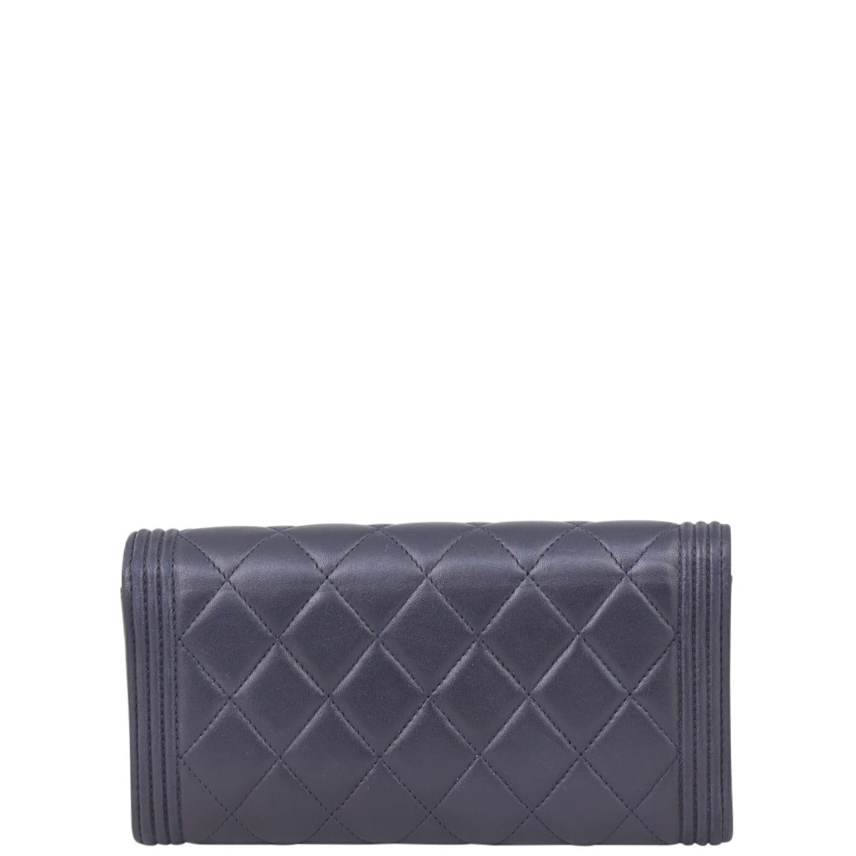 Chanel Boy Long Flap Wallet | Dark Midnight Blue