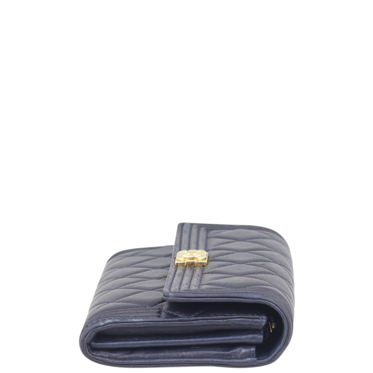 Chanel Boy Long Flap Wallet | Dark Midnight Blue