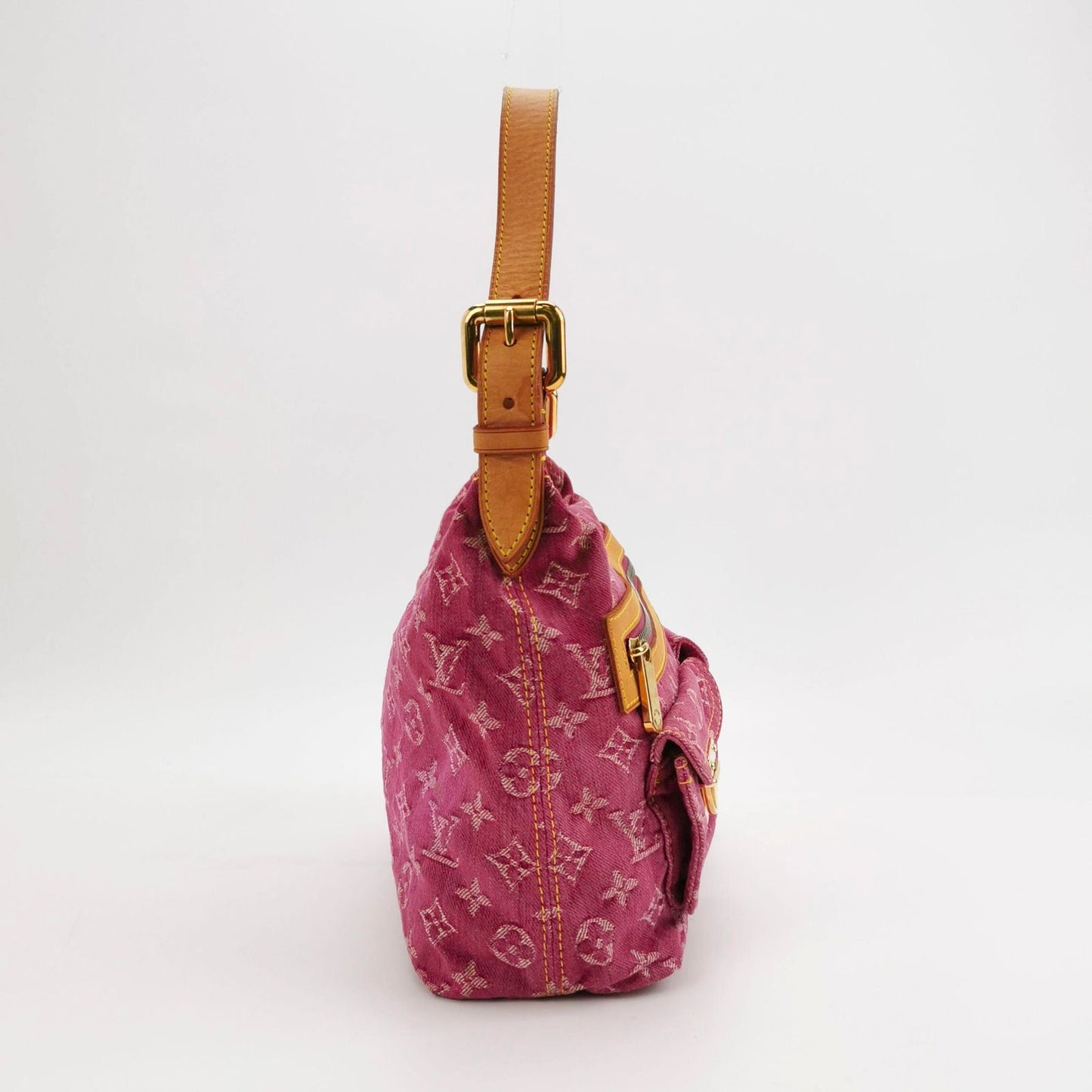 Louis Vuitton Monogram Pink Denim Baggy PM Shoulder Bag