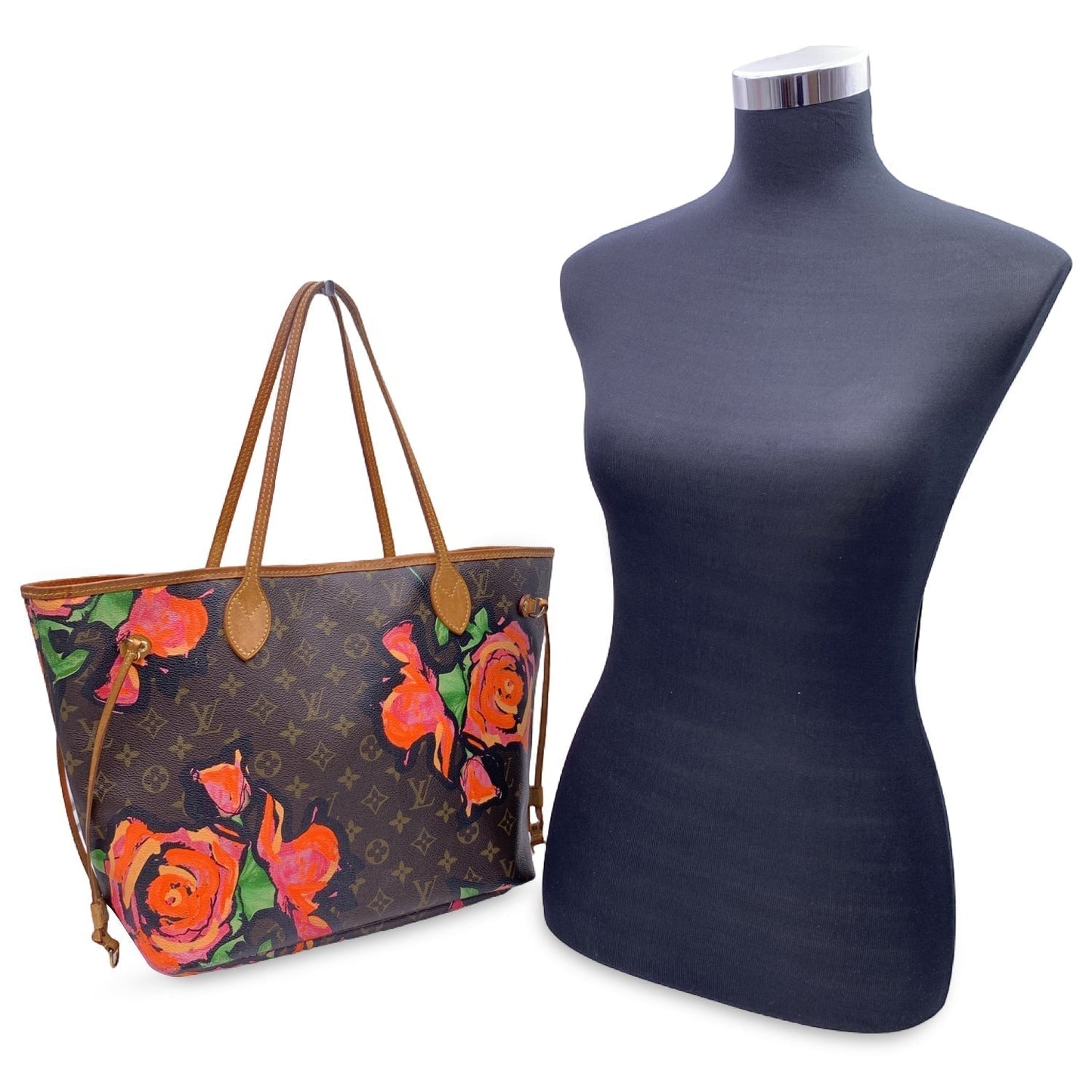 LOUIS VUITTON Monogram Canvas Steven Spro Roses Neverfull Mm Bag