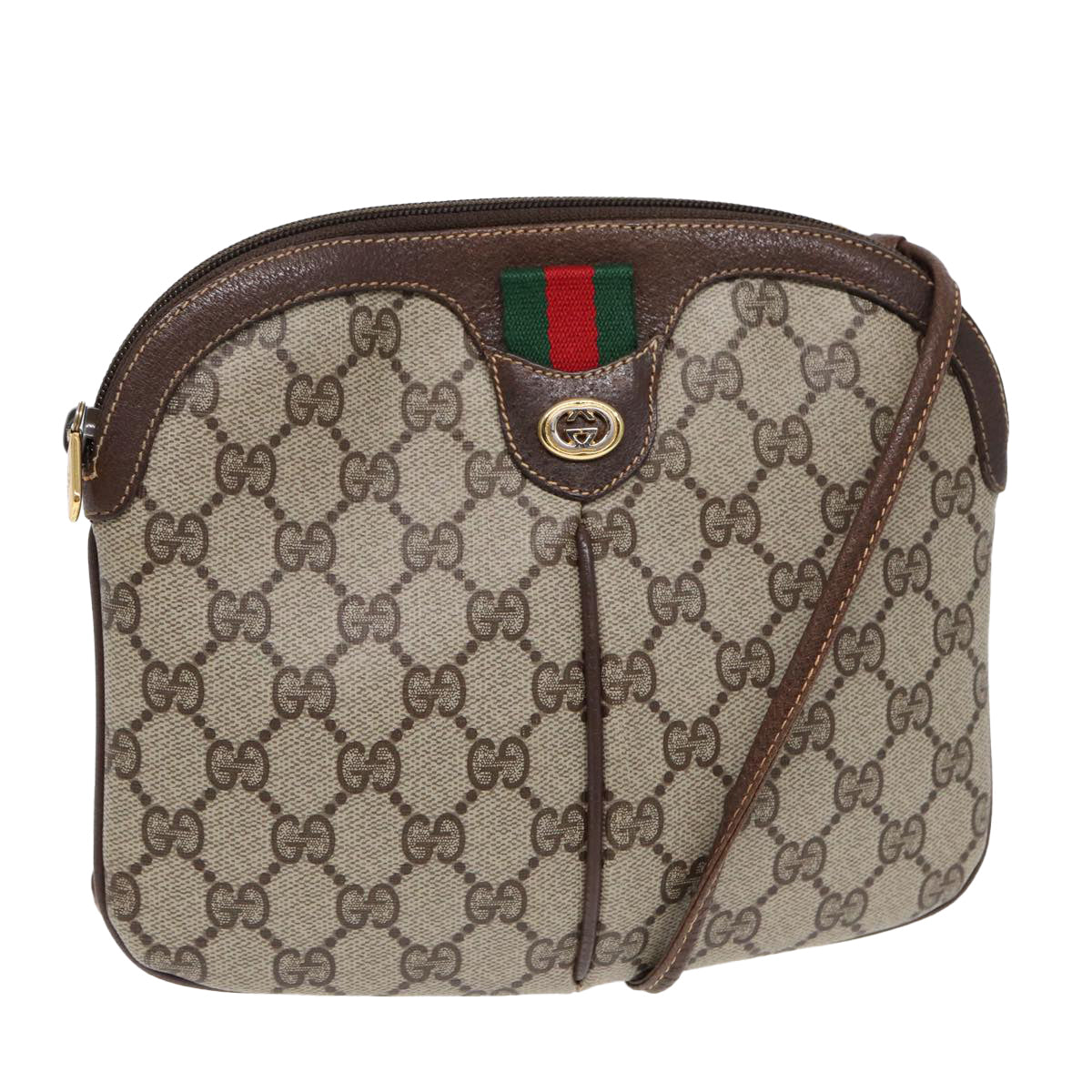 Gucci Leather Canvas Shoulder Bag