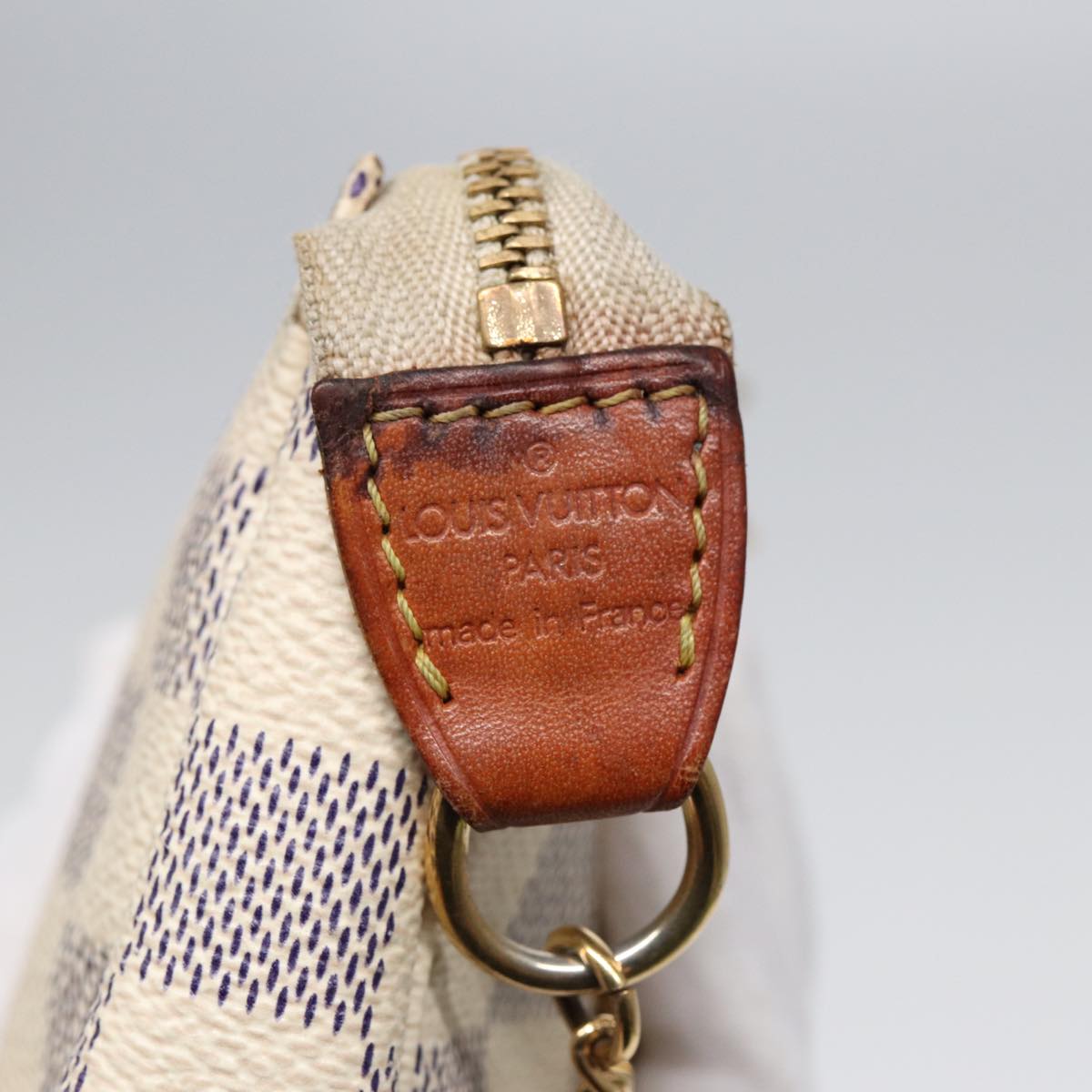 LOUIS VUITTON Damier Azur Mini Pochette Accessoires Pouch N63005 LV Auth 86634