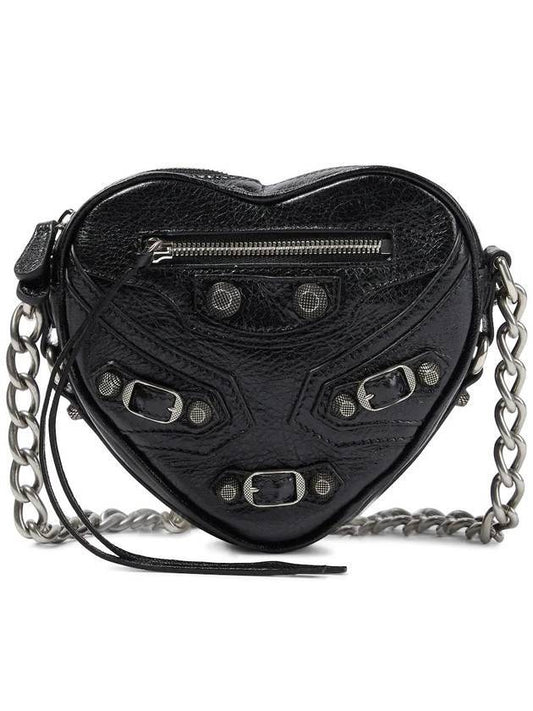 Luxury Balenciaga Trending 2026 Le Cagole Heart Cross Mini Bag Black