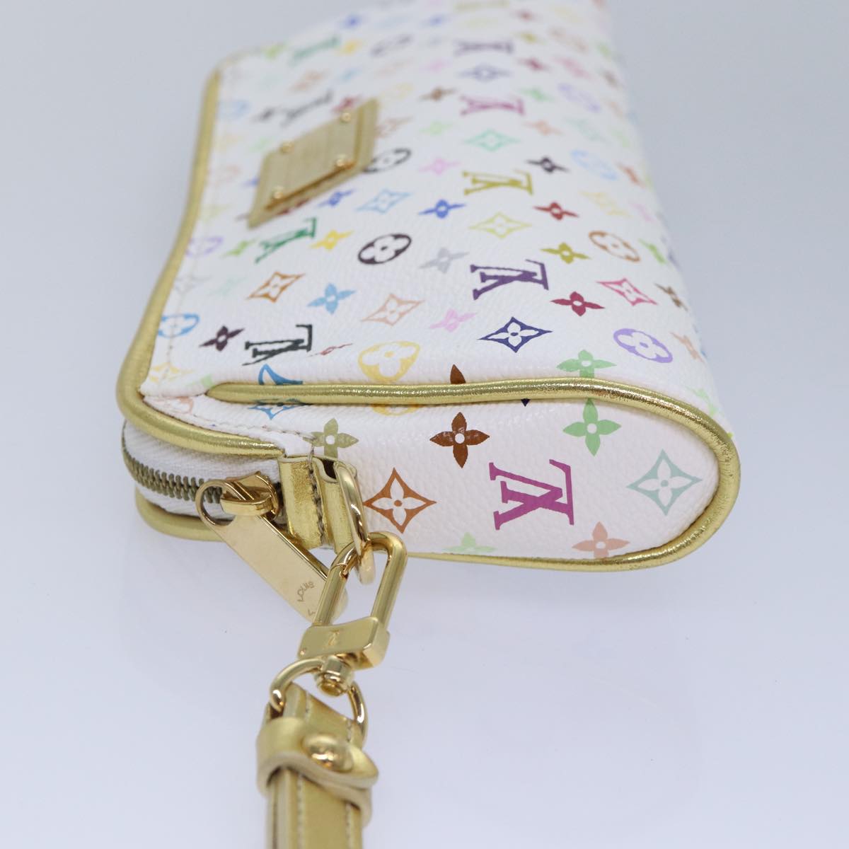 LOUIS VUITTON Monogram Multicolor Kate Pouch White Bron M55212 LV Auth 86743