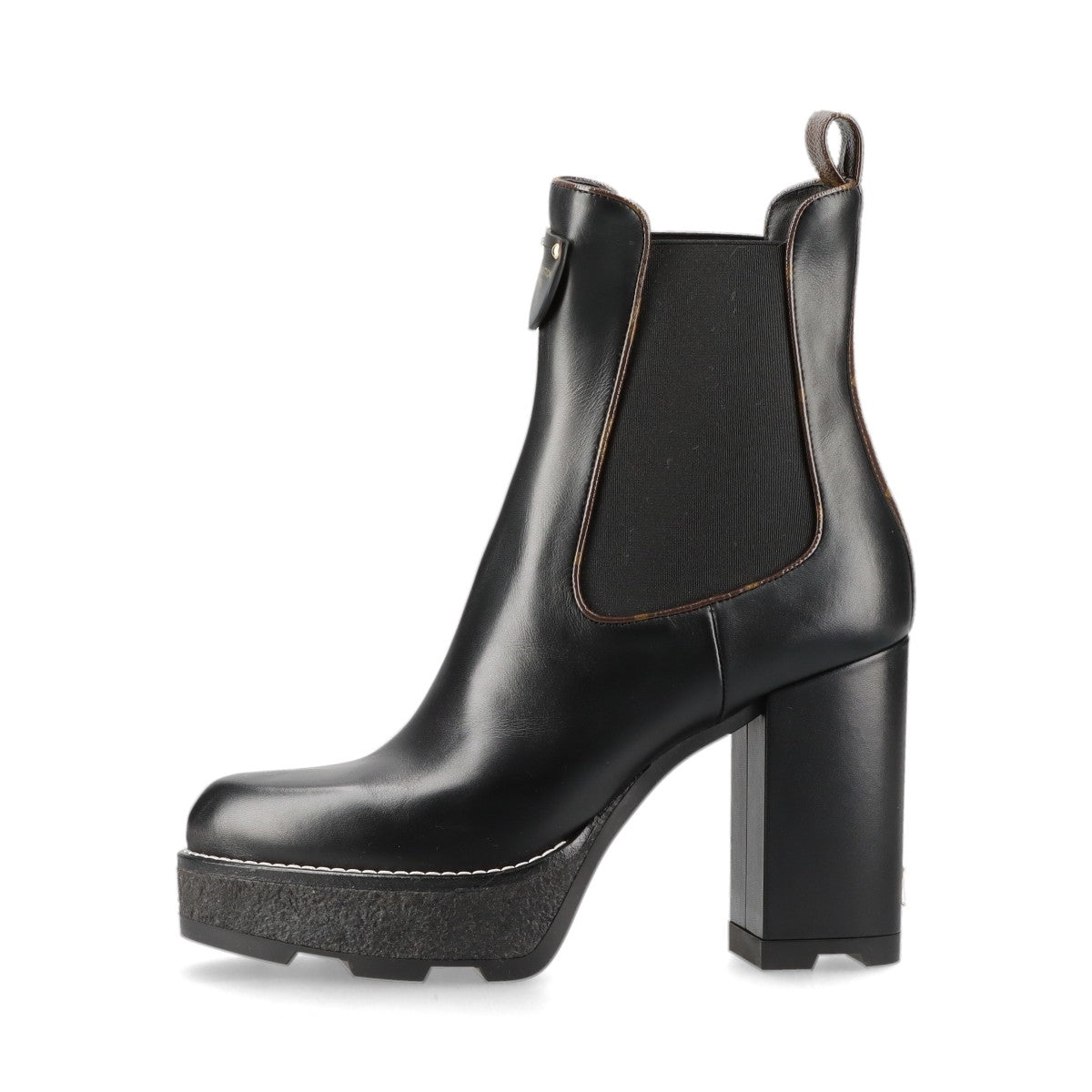 Louis Vuitton LV Bubble Line 22 Years Leather Side Shoes 39  Black x Brown LS1212 Monogram