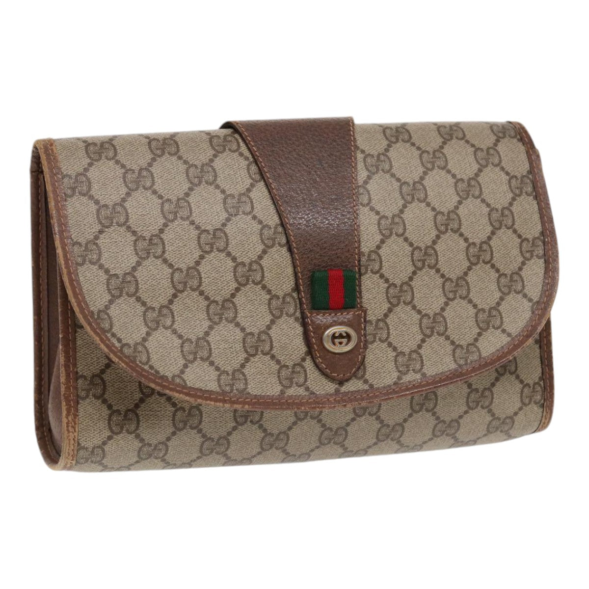 Gucci Leather Canvas Clutch