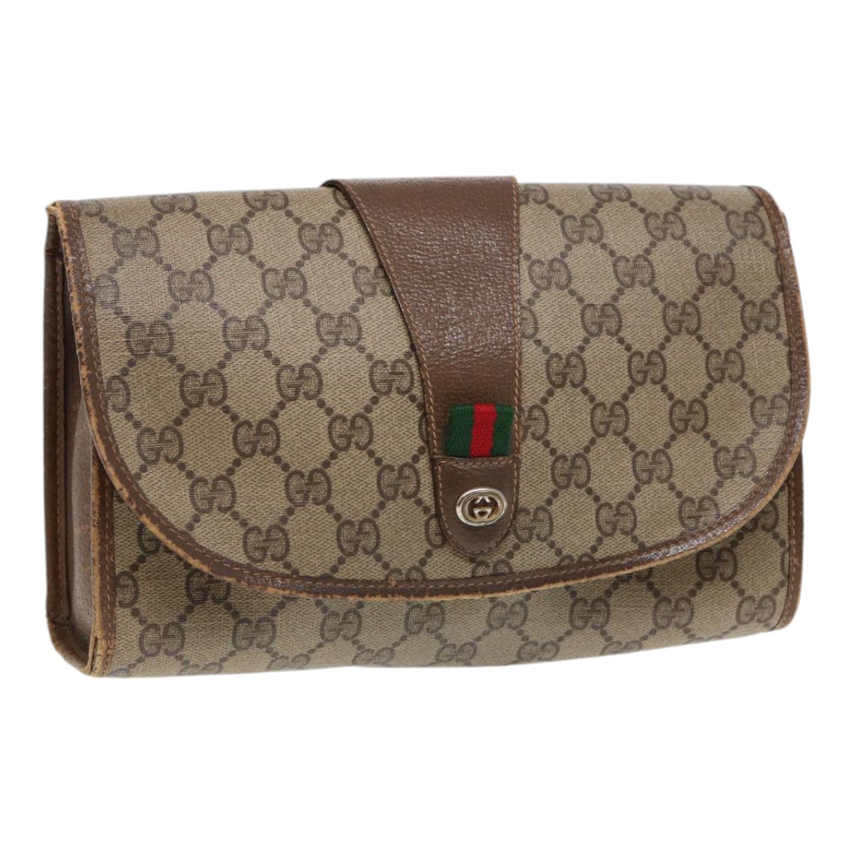 Gucci Leather Canvas Clutch
