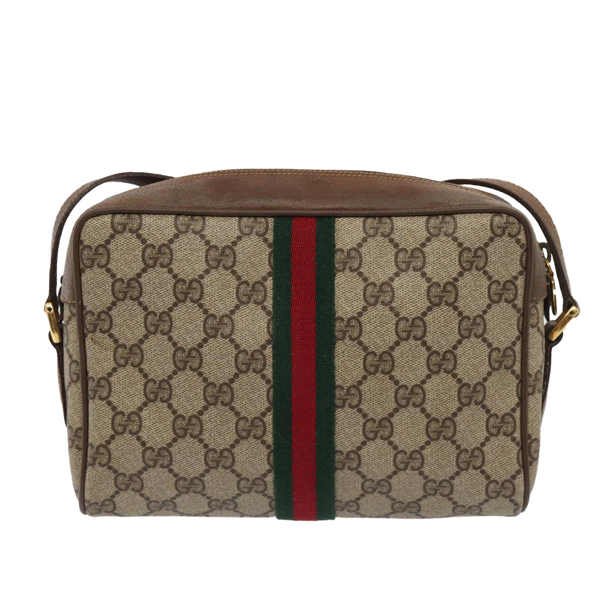 Gucci Leather Canvas Shoulder Bag