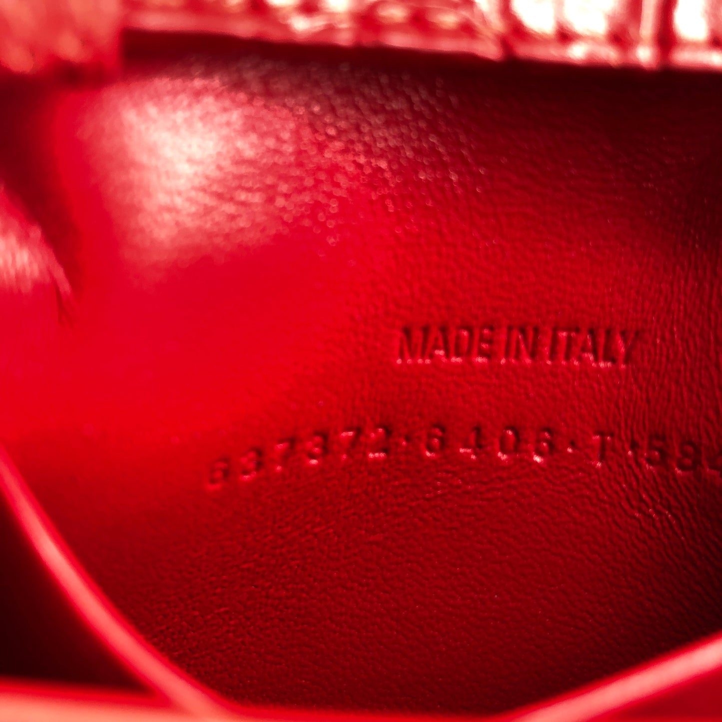 Balenciaga Red Croc Embossed Nano Hourglass Top Handle Bag
