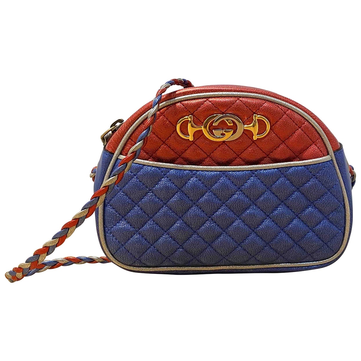 Gucci laminated metallic leather handbag